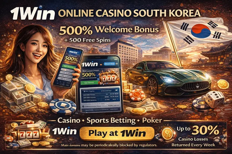 1Win in South Korea: 500% welcome bonus + 500 free spins and up to 30% weekly cashback