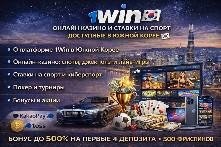 1WIN в Южной Корее: онлайн-казино и ставки на спорт — бонусы, игры и способы оплаты (KakaoPay, Toss)