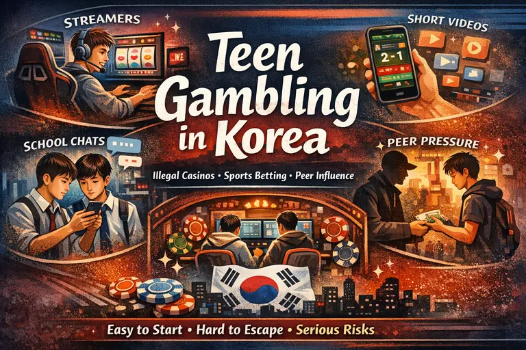 Teen gambling in South Korea: illegal online casinos, sports betting, streamers, and school chats